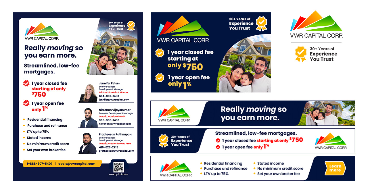 VWR Capital - Mortgage campaign ad and animated web banners