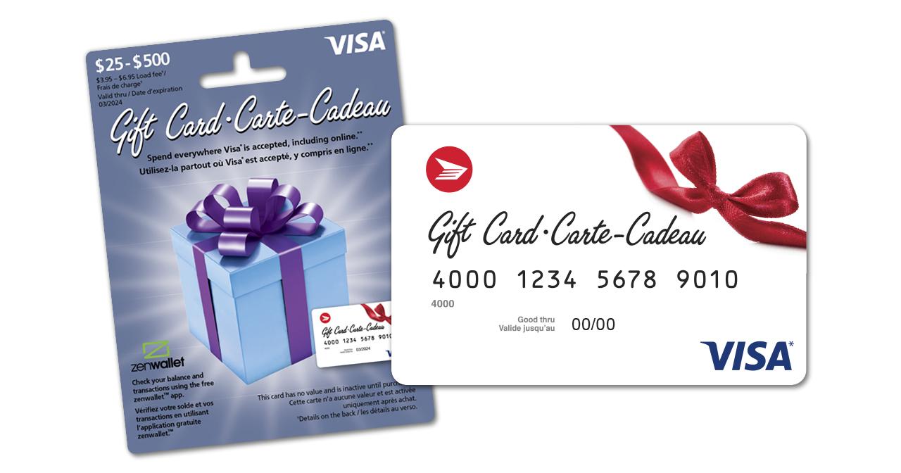 Canada Post - Prepaid Gift Visa card and retail card carrier