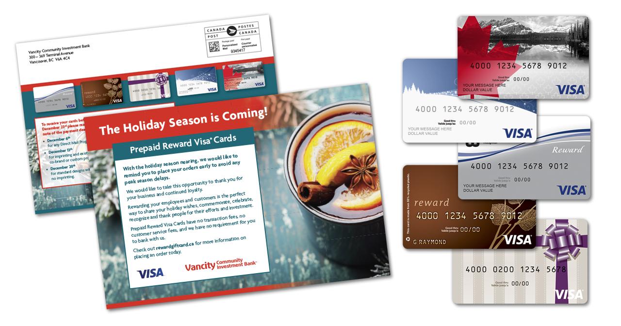 Prepaid Visa cards - Seasonal direct mailer