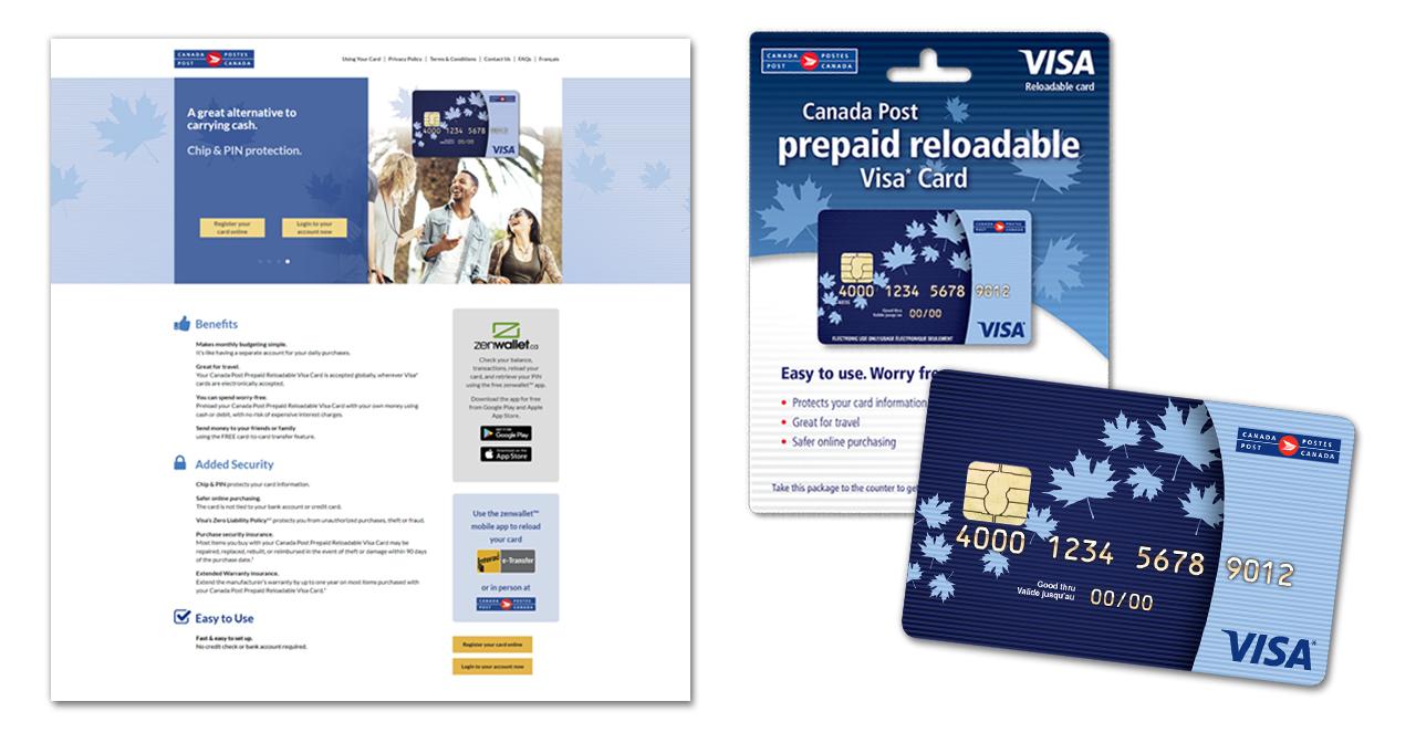 Canada Post - Prepaid Reloadable Visa bilingual website