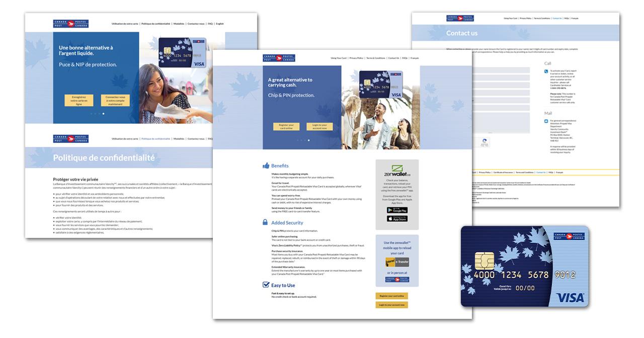 Canada Post - Prepaid Reloadable Visa bilingual website