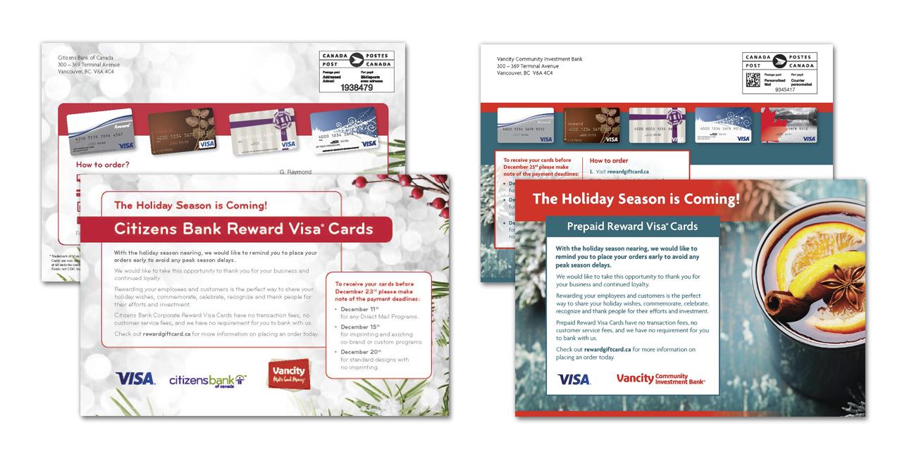 Prepaid Visa cards - Seasonal direct mailer
