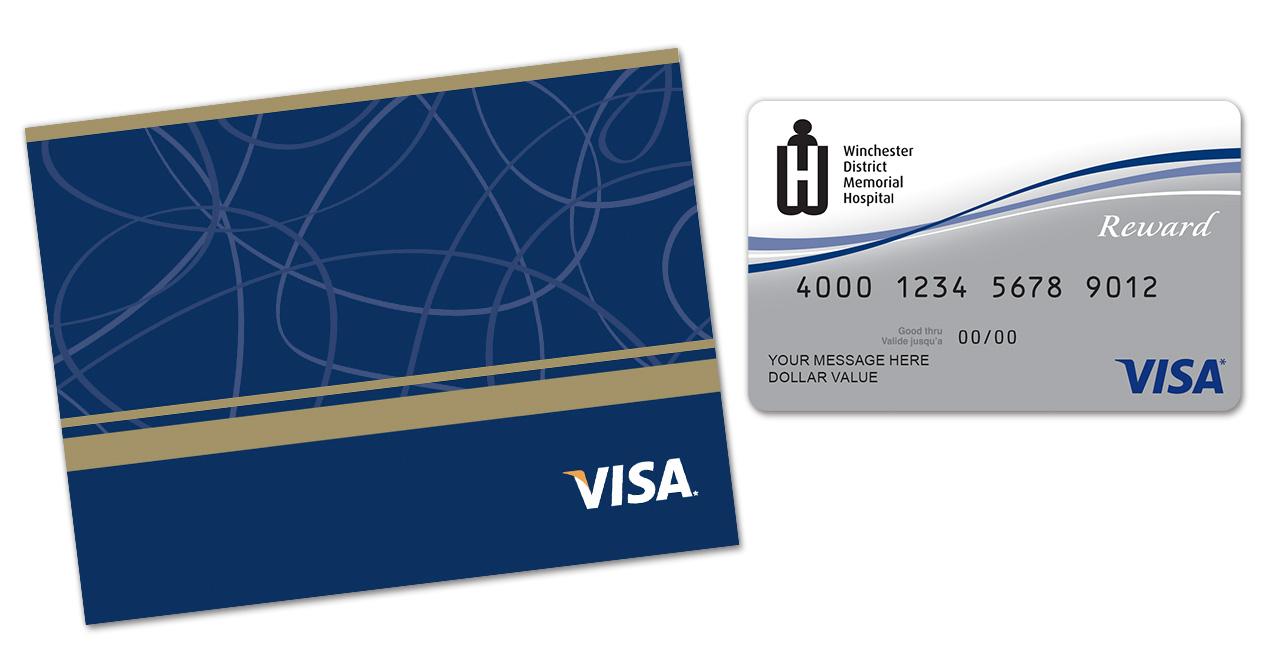 Prepaid Visa rewards gift card and card carrier